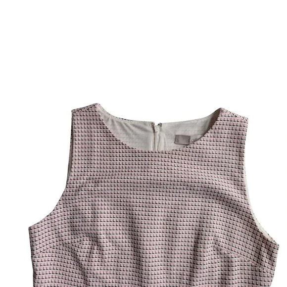 LOFT Pink Tweed Frayed Hem Shift Dress Womens Size 8 Cottagecore Coquette Preppy - Picture 3 of 7